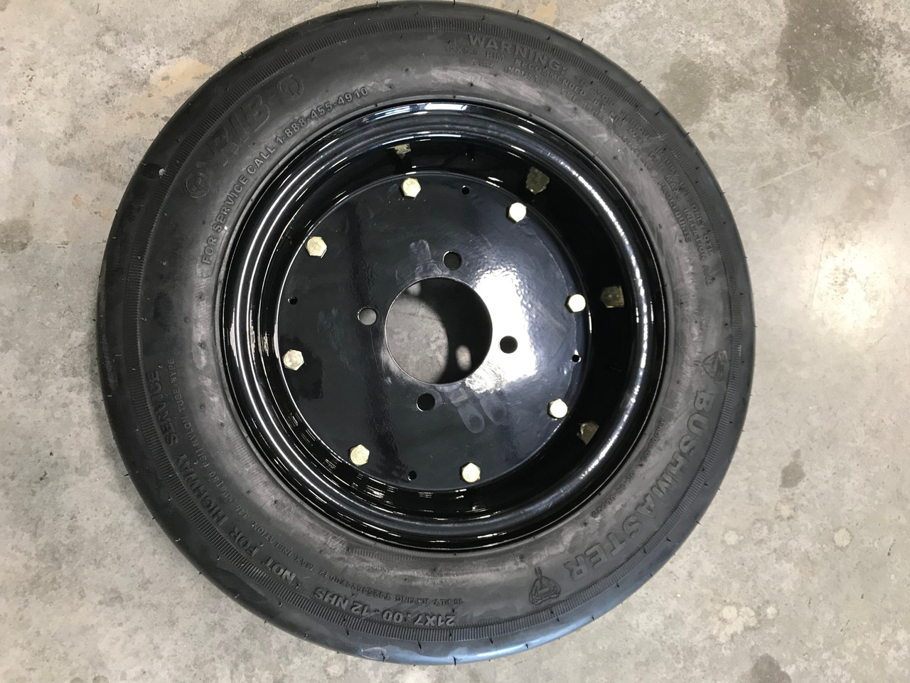 21 7.00 12 Foam Filled Bushmaster Bush Hog 4 Lug RIM 16ply Rib Tire