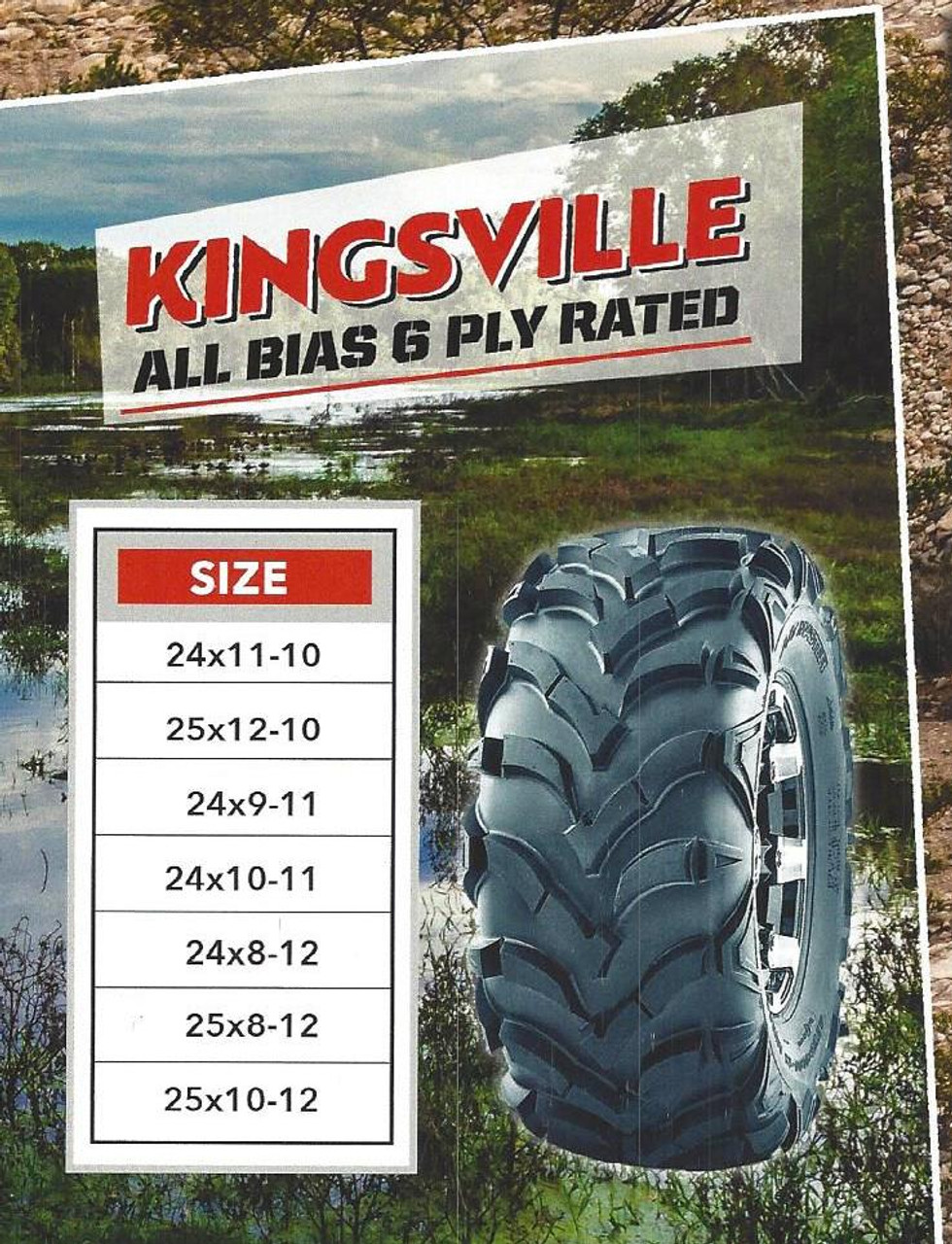 New Tire 25 12.00 10 K9 Kingsville 6 Ply ATV 25x12-10 DOB