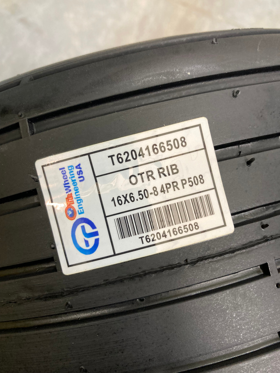 New Tire 16 6.50 8 OTR RIB 4 ply Lawn & Garden 16x6.50-8