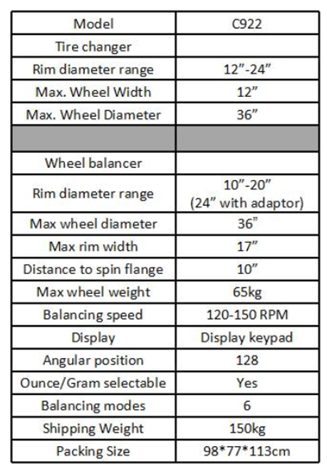 New Coseng 922 Manual Tire Changer Machine & Manual Balancer 2in1 Unit