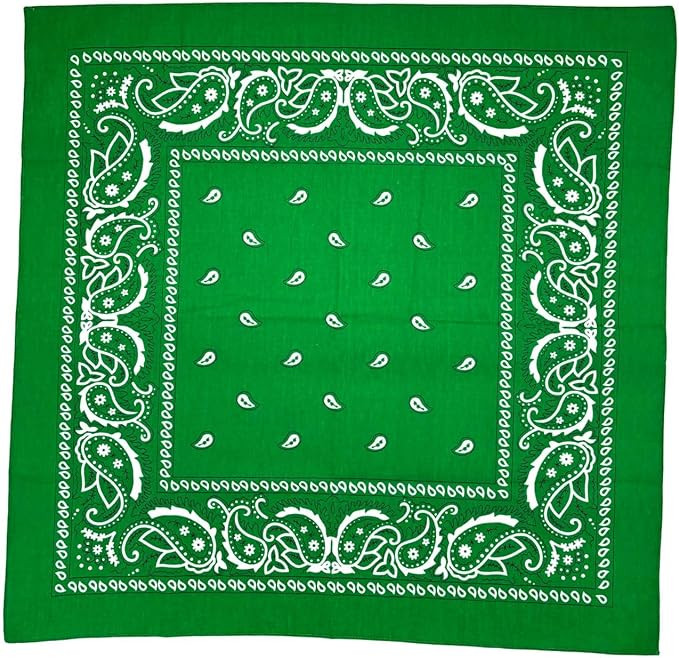 100% Cotton Green Bandana - 21