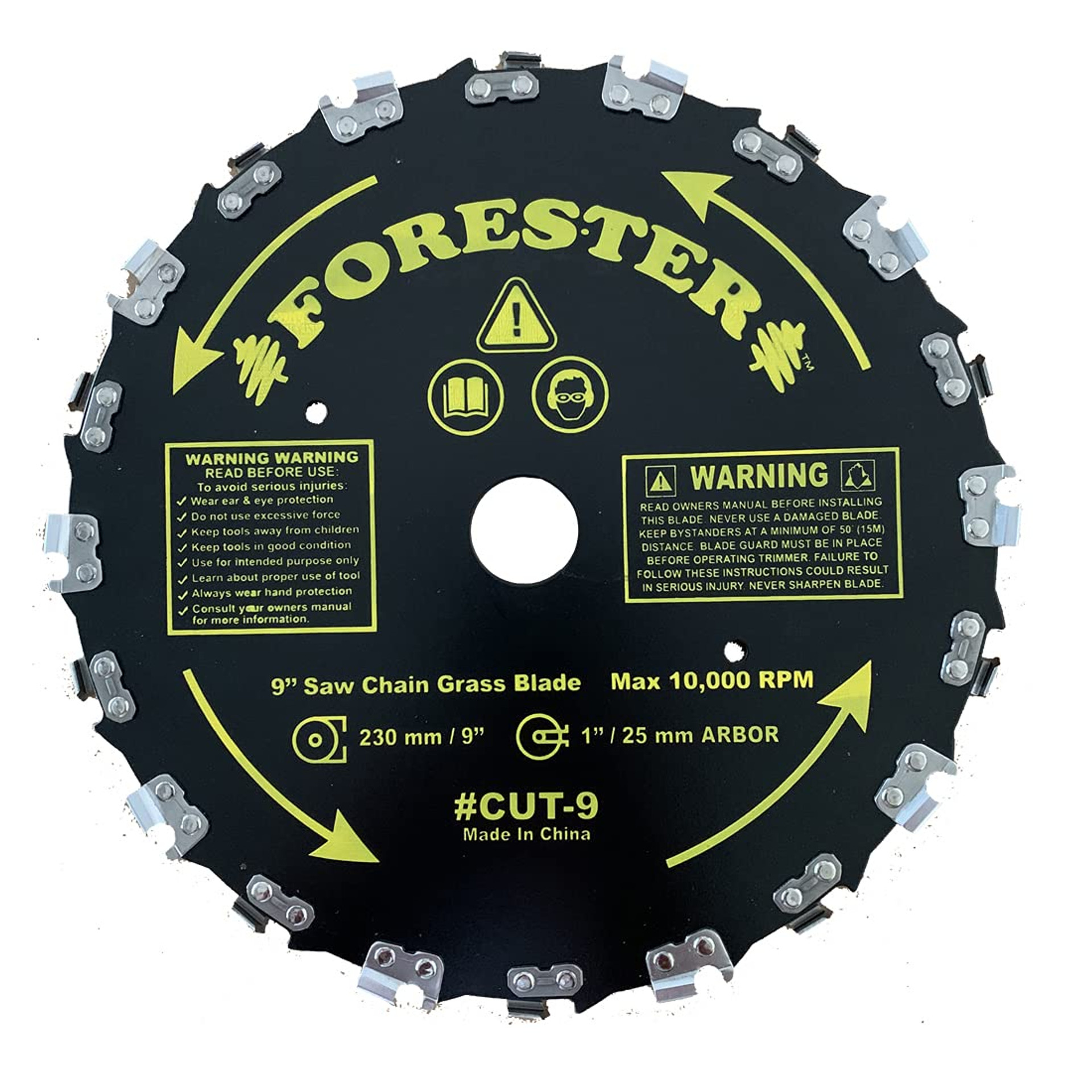 Forester Chainsaw Tooth Brush Cutter Blade 9" Diameter x 1" or 20mm Arbor Forester Shop