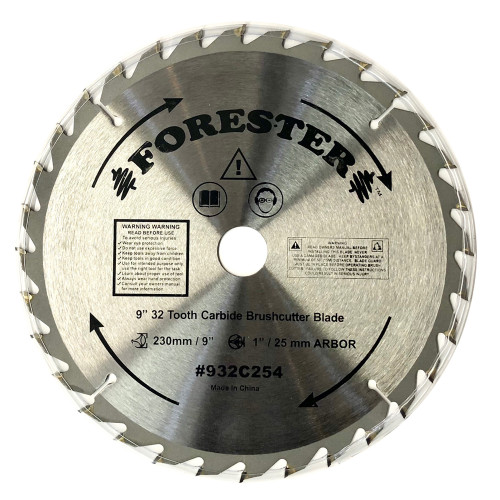 Forester 32 Tooth Carbide Tip Brush Cutter Blade - 9" x 1" / 20mm Arbor