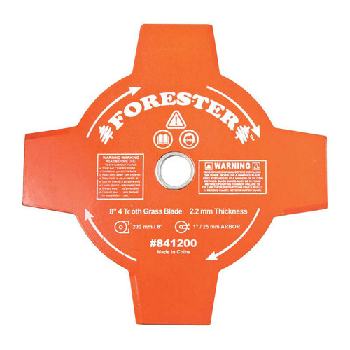 Forester 4 Tooth Brush Cutter Blade - 8" Diameter x 1" or 20mm Arbor