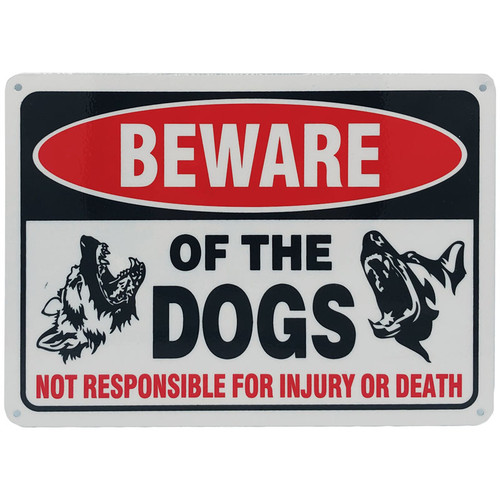 Forester Beware of the Dogs - Not Responsible Metal Sign 9.75" x 7"