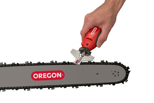 Oregon Handheld Chainsaw Grinder in action