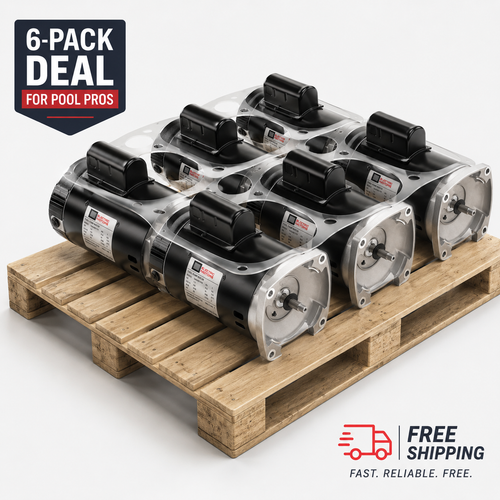 Pool Motor Pro Pack – 6-Pack Pallet Deal | 1 HP 56Y Square Flange Replacement Motors