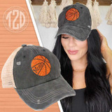 Vintage Glitter Sport Hat Mom Basketball