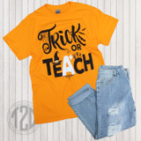 Trick or Teach Halloween T-Shirt Flat