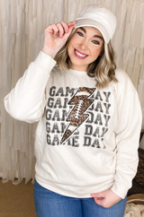 Football Game Day Lightning Bolt Sweatshirt