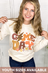 Groovy Floral Game Day Sweatshirt