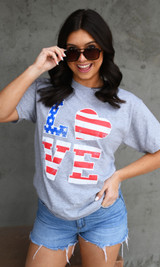 Love Patriotic Graphic T-Shirt