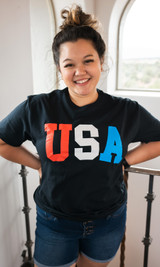 Black USA Graphic T-Shirt
