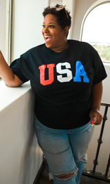 Black USA Graphic T-Shirt