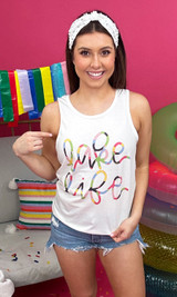 Multi-Colors Lake Vibes Graphic Tank Top