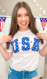 USA Stars Patriotic Graphic T-Shirt