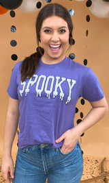 Collegiate Spooky Glitter Graphic T-Shirt