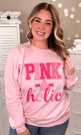 Pink-A-Holic Graphic Long Sleeve T-Shirt
