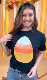 Glitter Candy Corn Graphic T-Shirt