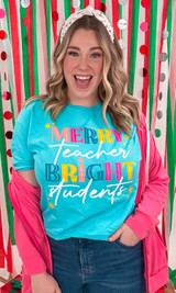Merry Teacher Bright Students Graphic T-Shirt