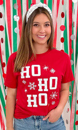 Sparkle Christmas Ho Ho Ho Graphic T-Shirt