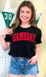 Game Day Flock Graphic Crop Top