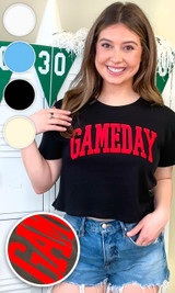 Game Day Flock Graphic Crop Top