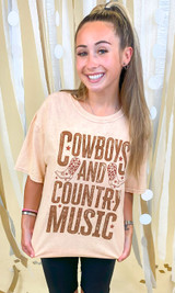 Cowboy's and Country Music Mineral Washed Graphic Shirt