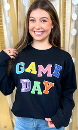 Game Day Funky Mix Sequin Graphic Sweatshirt