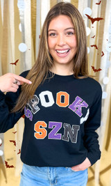 Spooky Season Sequin Graphic Long Sleeve T-Shirt