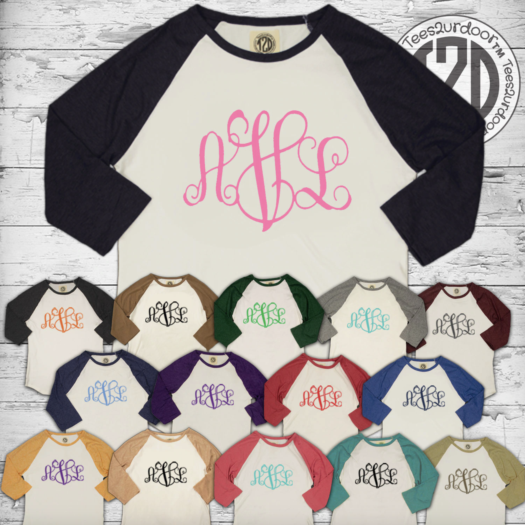 Custom Baseball Tee - Unisex Champion Raglan Baseball T-Shirt | Personalized White/Black Tops from Customized Girl