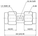 Huang Liang SMA Male to SMA Male Adapter, Precision 26.5 GHz