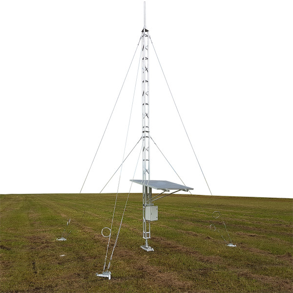 AL220 Aluminium Roof Mounted Lattice Tower - 15.8 metres, Stainless Guy Wires