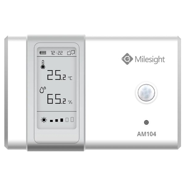 Milesight AM104 LoRaWAN Indoor Ambience Monitoring Sensor, Temp, Humidity, Motion, Light, IP30