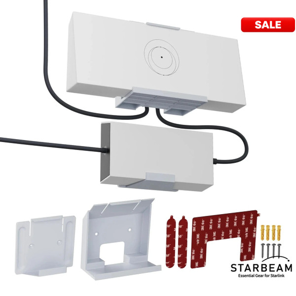 STARBEAM Starlink Gen 3 Router & Power Supply Wall Mount Kit – Adhesive Mount