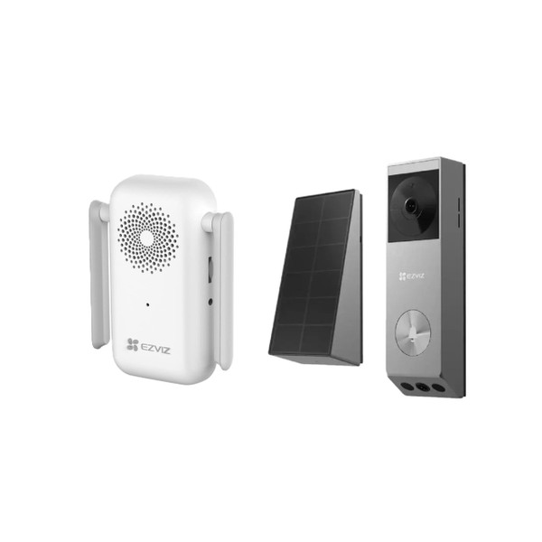 EZVIZ HP3 Pro 2K Battery Video Doorbell Kit with Solar Panel & Chime Kit