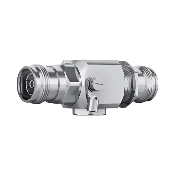 Telegartner Surge Protector, 4.3-10 Female to 4.3-10 Female, 3.8 GHz, 90V, Bulkhead,