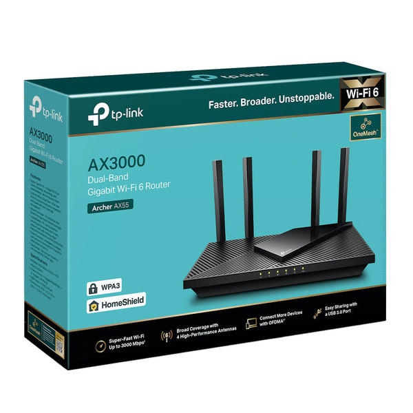 TP-Link Archer AX55 AX3000 Dual Band Gigabit WiFi 6 Router box 1