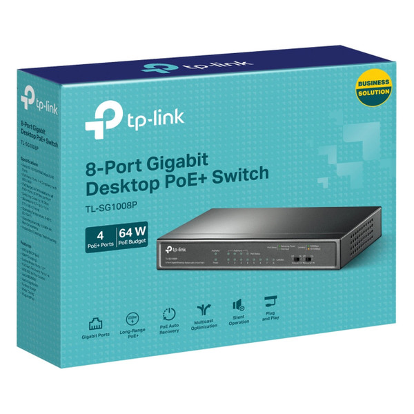 TP-Link TL-SG1008P 8-Port Gigabit Desktop Switch with 4-Port PoE - Box