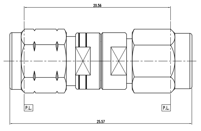 Huang Liang 1.85 mm Male to SMA Male Adapter