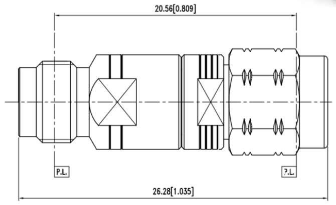 Huang Liang 1.85 mm Female to 2.92 mm Male Adapter