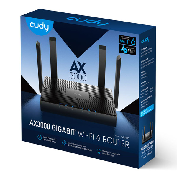 Cudy WR3000 AX3000 Gigabit WiFi 6 Mesh Router