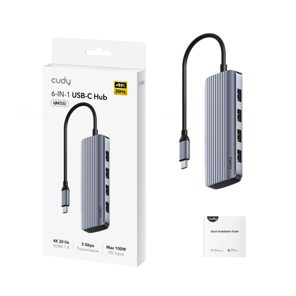 Cudy UH500 6-IN-1 USB-C Hub 4K HDMI