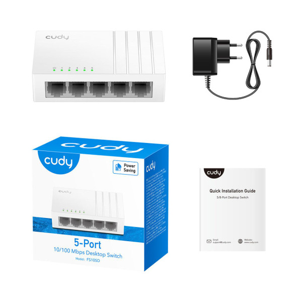 Cudy FS105D 5-Port 10/100 Mbps Desktop Switch