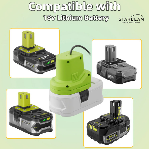 STARBEAM Starlink Mini Ryobi 18V Battery Adapter