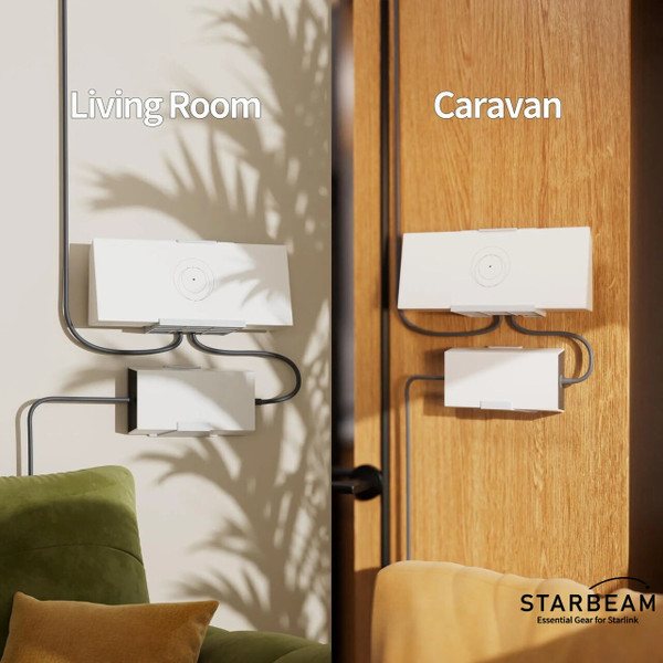 STARBEAM Starlink Gen 3 Router & Power Supply Wall Mount Kit – Adhesive Mount