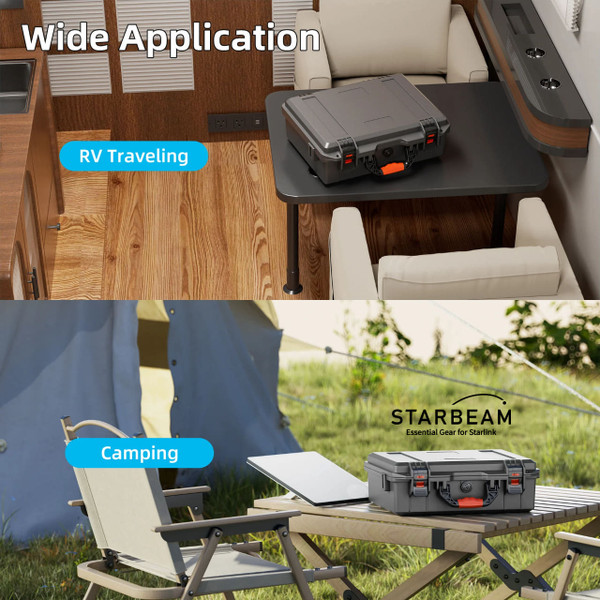 STARBEAM Starlink Mini Hard Protective Travel Case with Storage - Grey