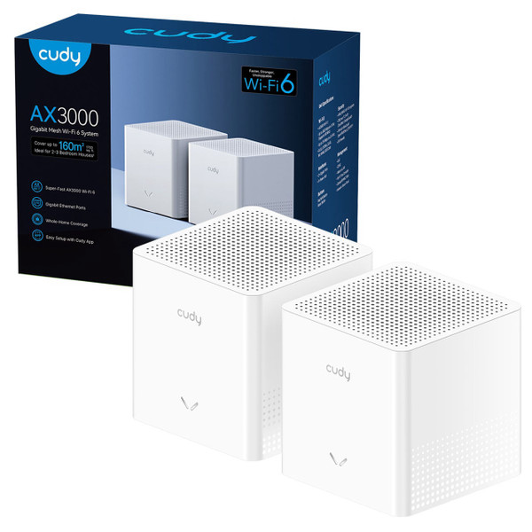 Cudy M3000S AX3000 WiFi 6 Mesh System, 2 Pack