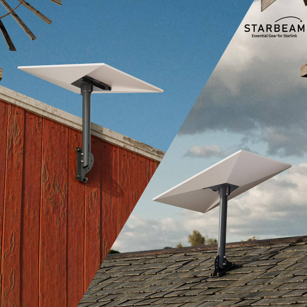 STARBEAM Starlink Gen 3 Roof Mount Kit with Pipe Adapter and Pole Mount Bracket