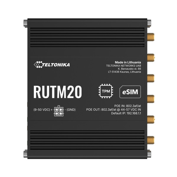 Teltonika RUTM20 Compact 5G Router, Dual SIM + eSIM, Active PoE